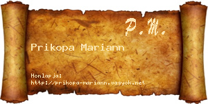 Prikopa Mariann névjegykártya