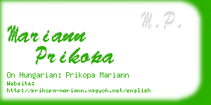 mariann prikopa business card